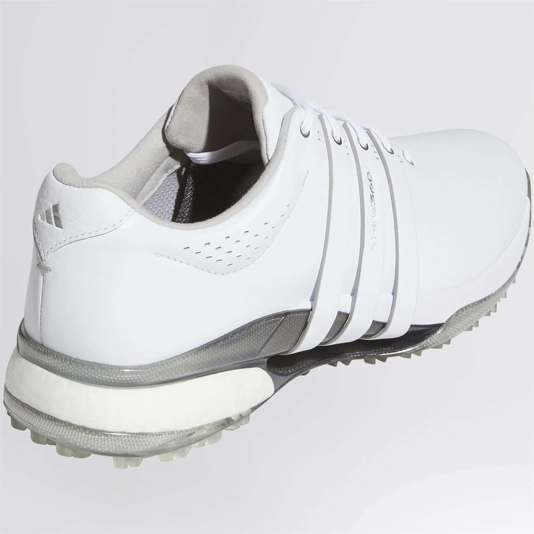 Tour360 25 Spikeless Golf Shoes White/Silver - Image 5