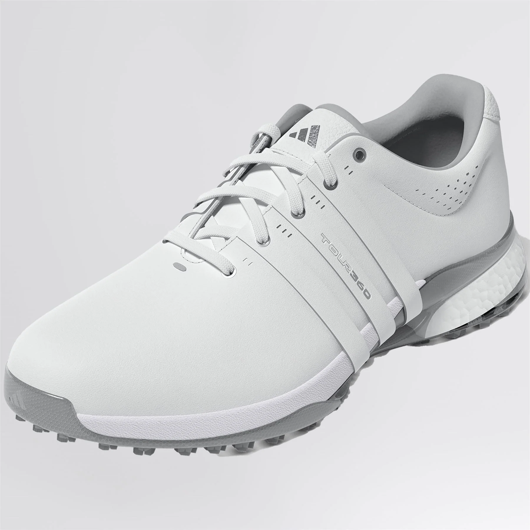 Tour360 25 Spikeless Golf Shoes White/Silver - Image 8