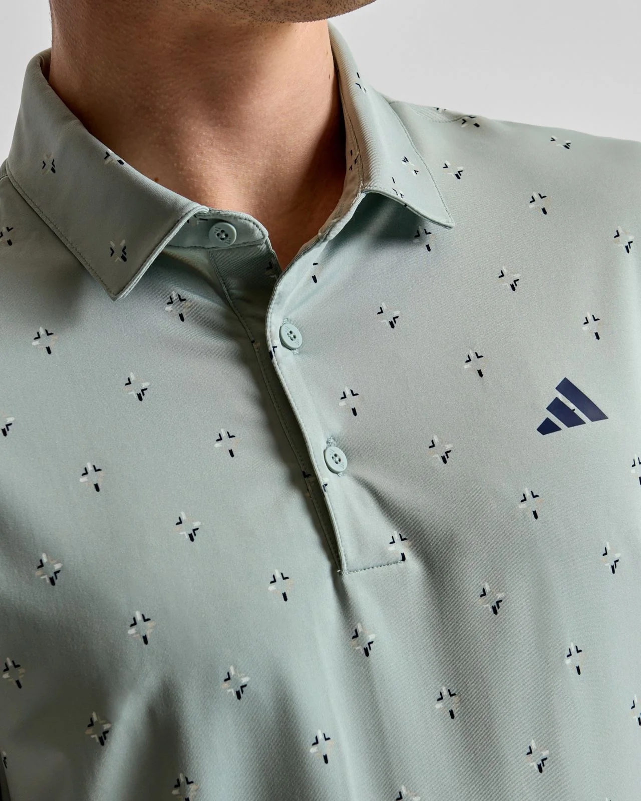 Ultimate365 Essence Print Climacool Polo Wonder Sage - Image 5