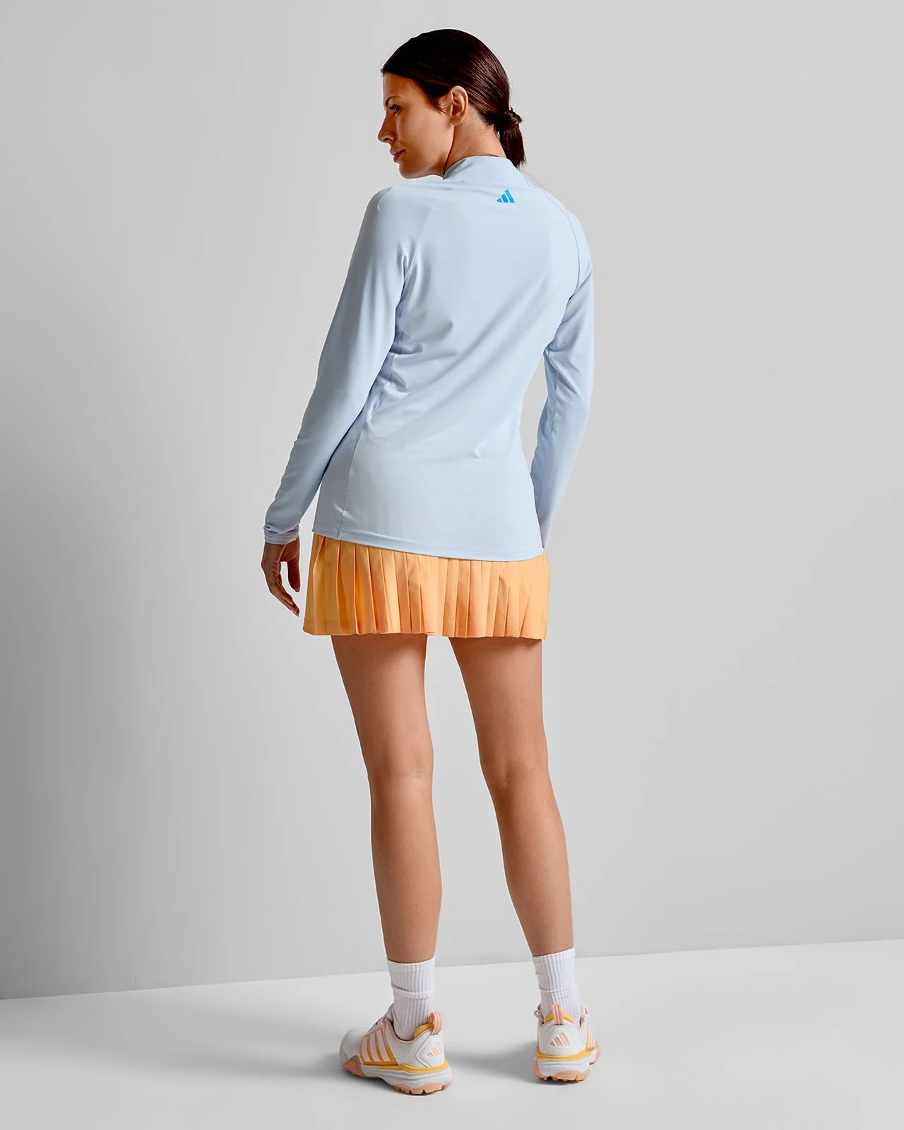 Ultimate365 Solid Quarter Zip Mock Neck Crystal Sky - Image 4