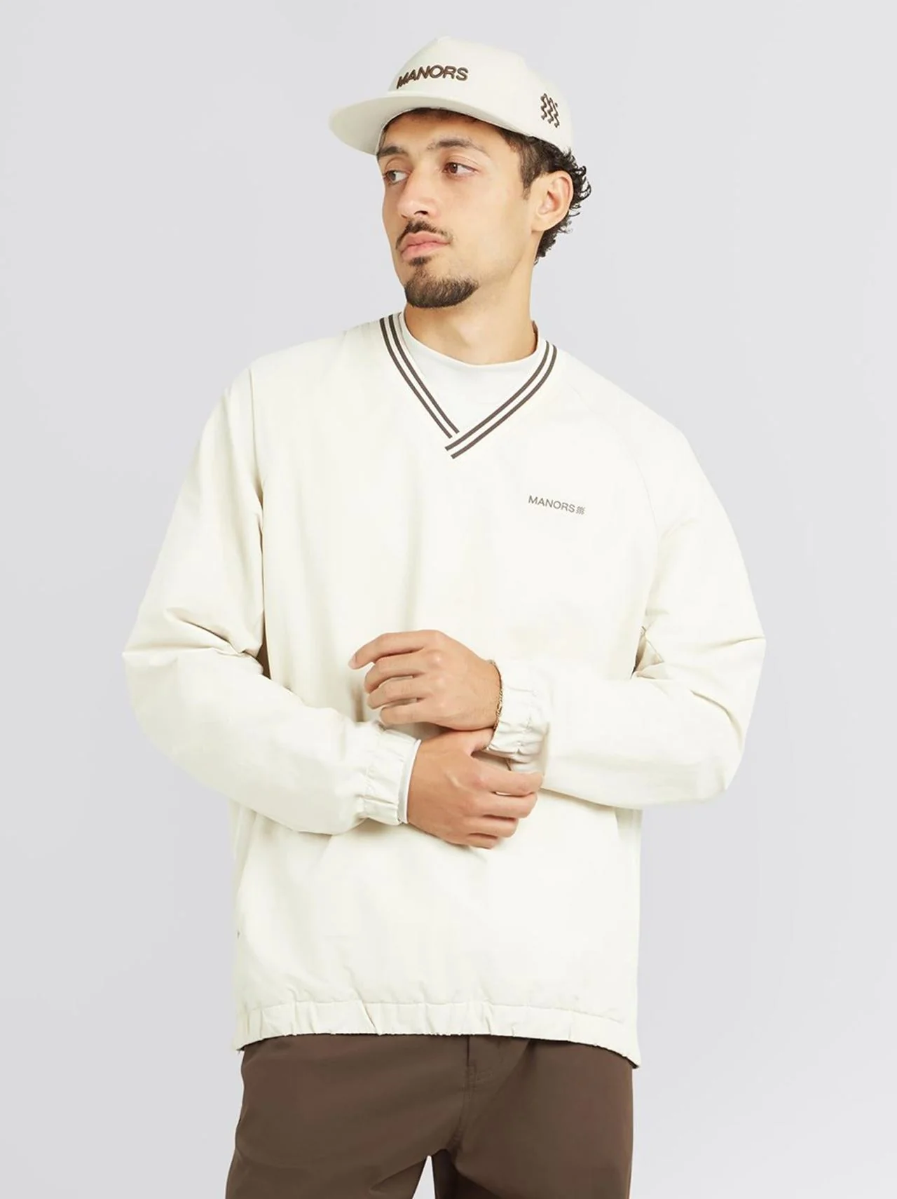 V-Neck Pullover Windbreaker Ivory