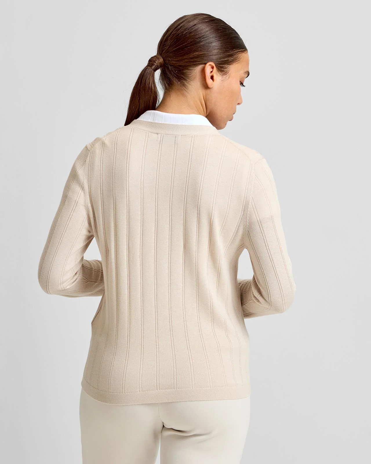 Vanja Wide Knit Rib Cardigan Moonbeam - Image 2