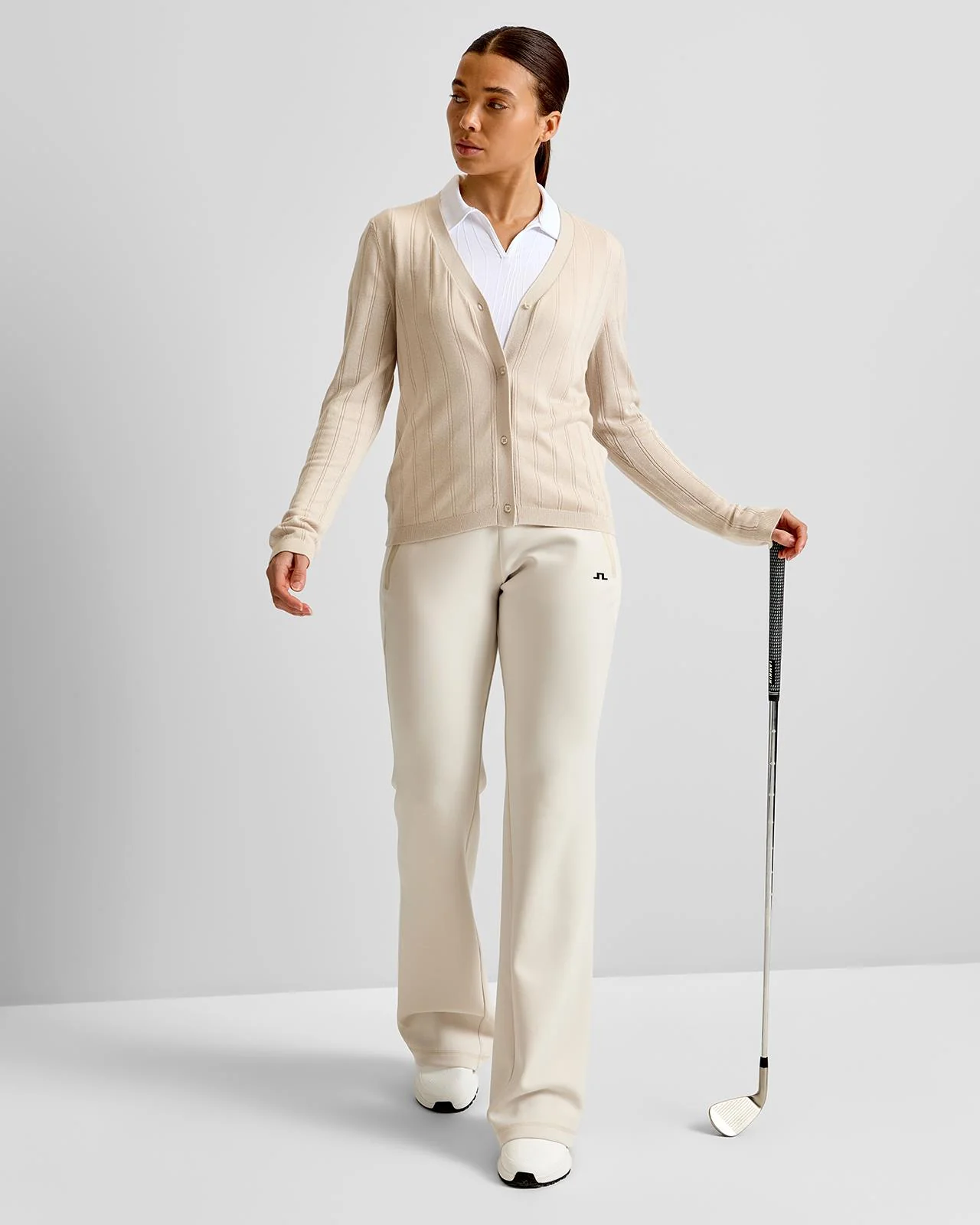 Vanja Wide Knit Rib Cardigan Moonbeam - Image 3