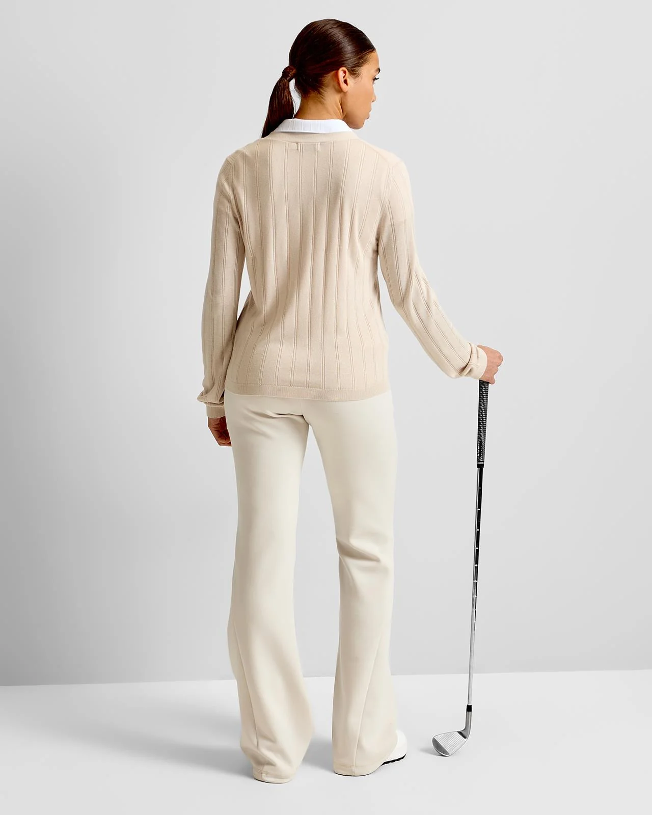 Vanja Wide Knit Rib Cardigan Moonbeam - Image 4