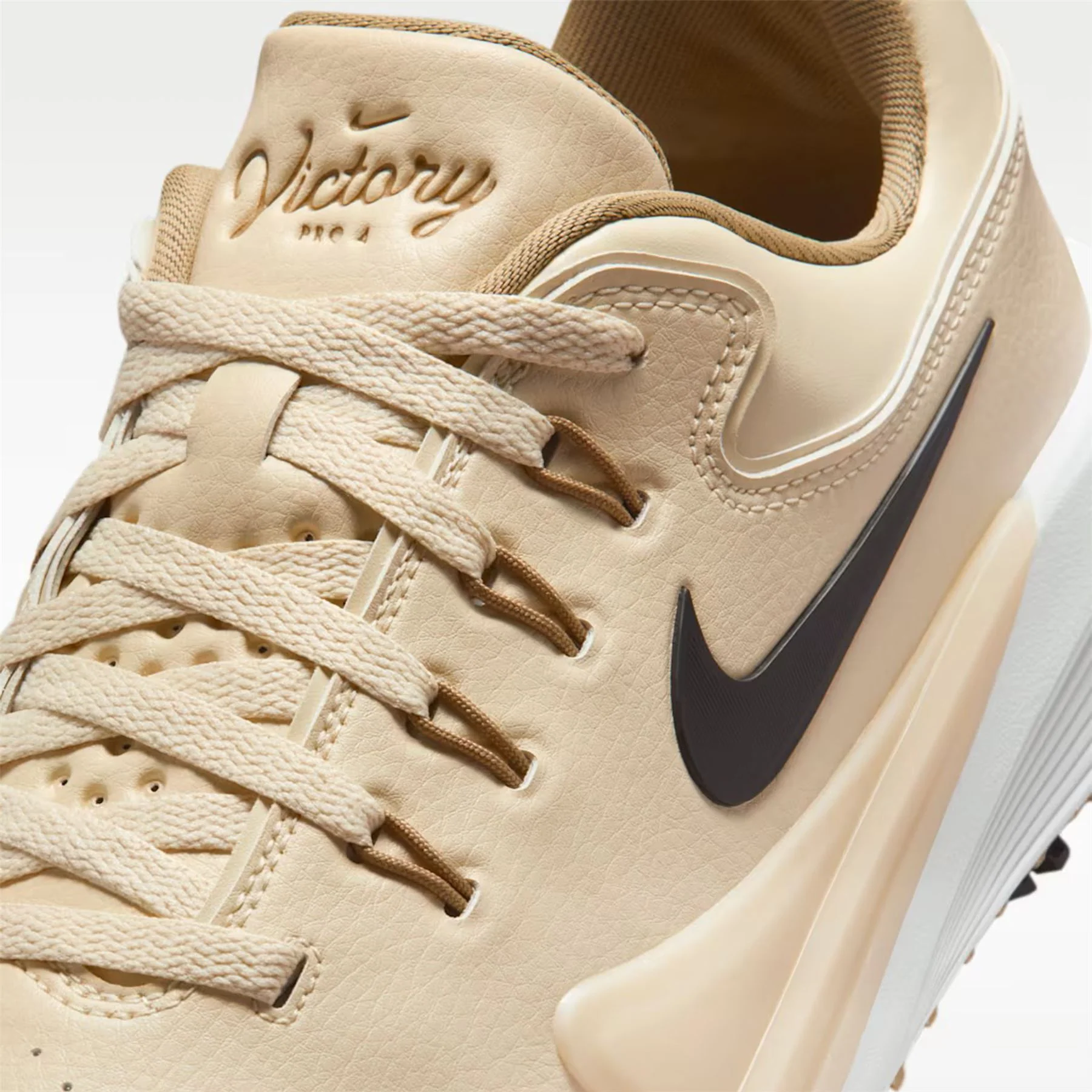 Victory Pro 4 Spiked Golf Shoes Light Khaki/Black/Filbert - Image 7