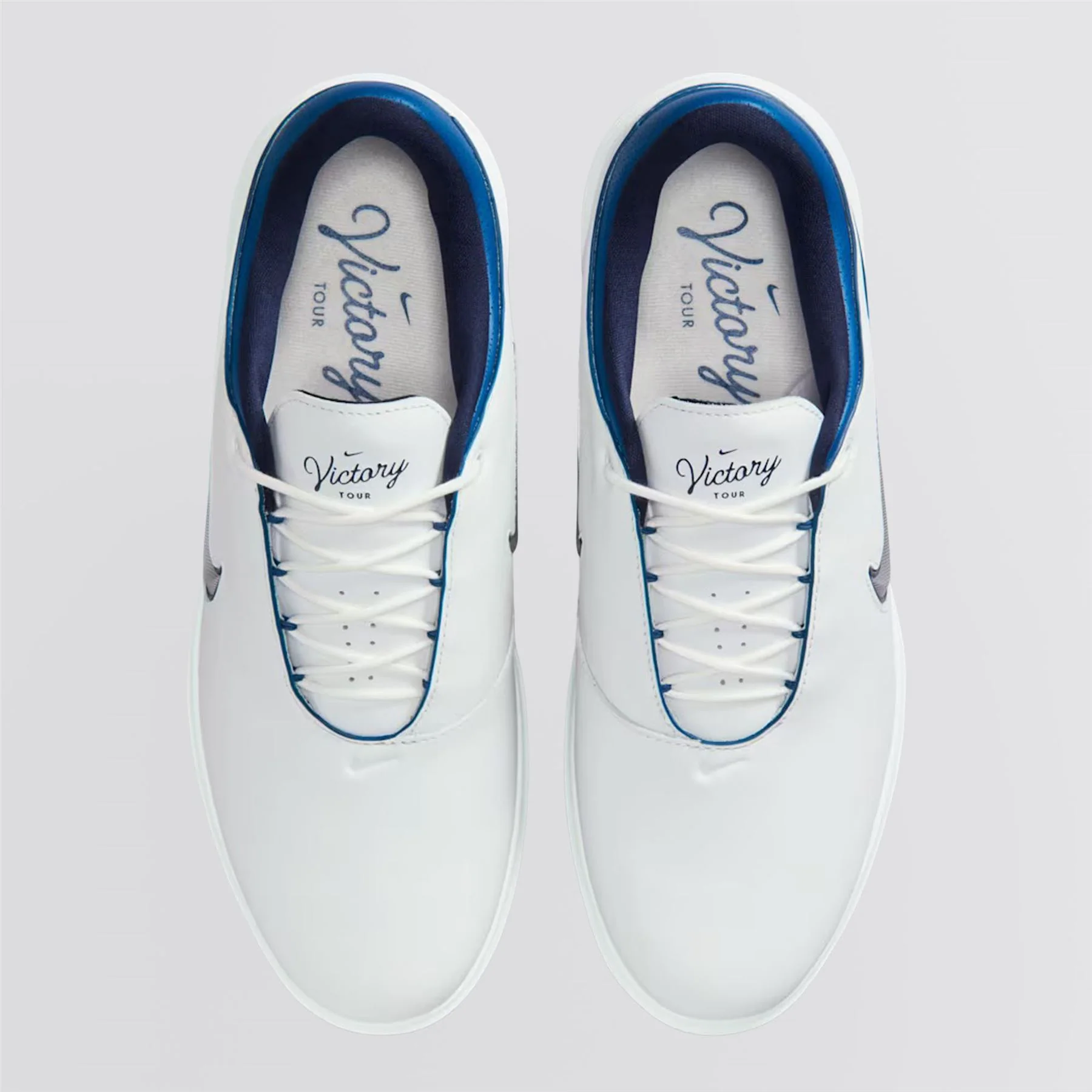 Victory Tour 4 Spiked Golf Shoes Summit White/Metallic Silver/Court Blue - Image 3