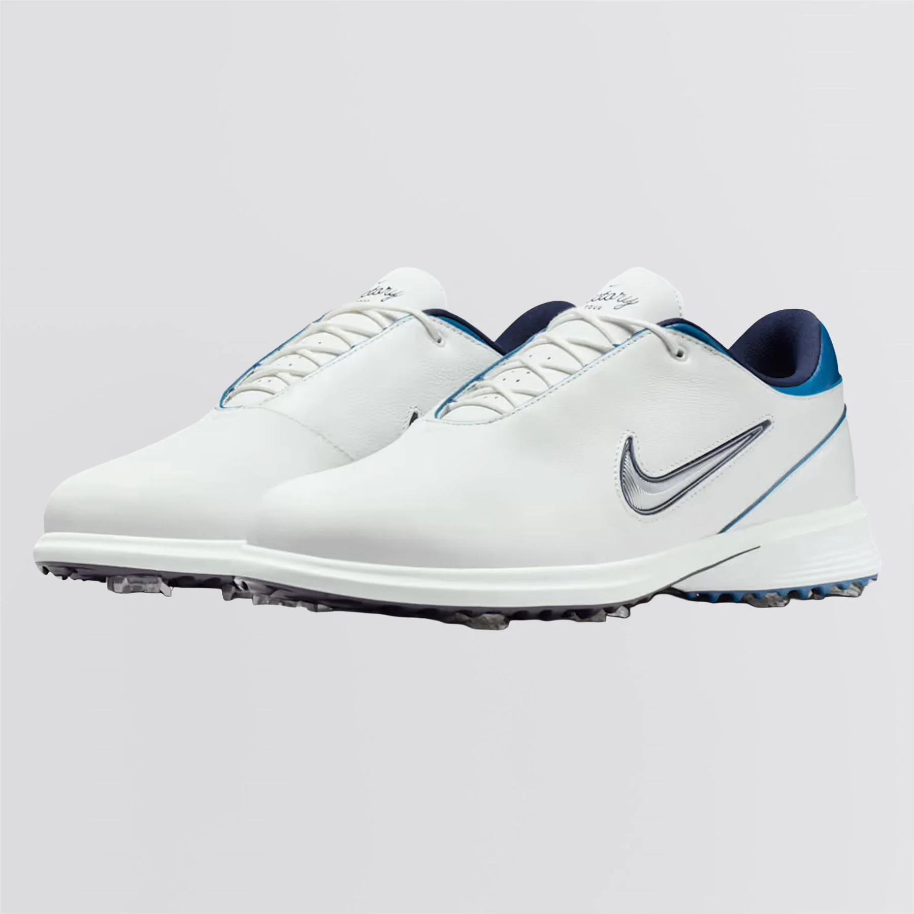 Victory Tour 4 Spiked Golf Shoes Summit White/Metallic Silver/Court Blue - Image 4