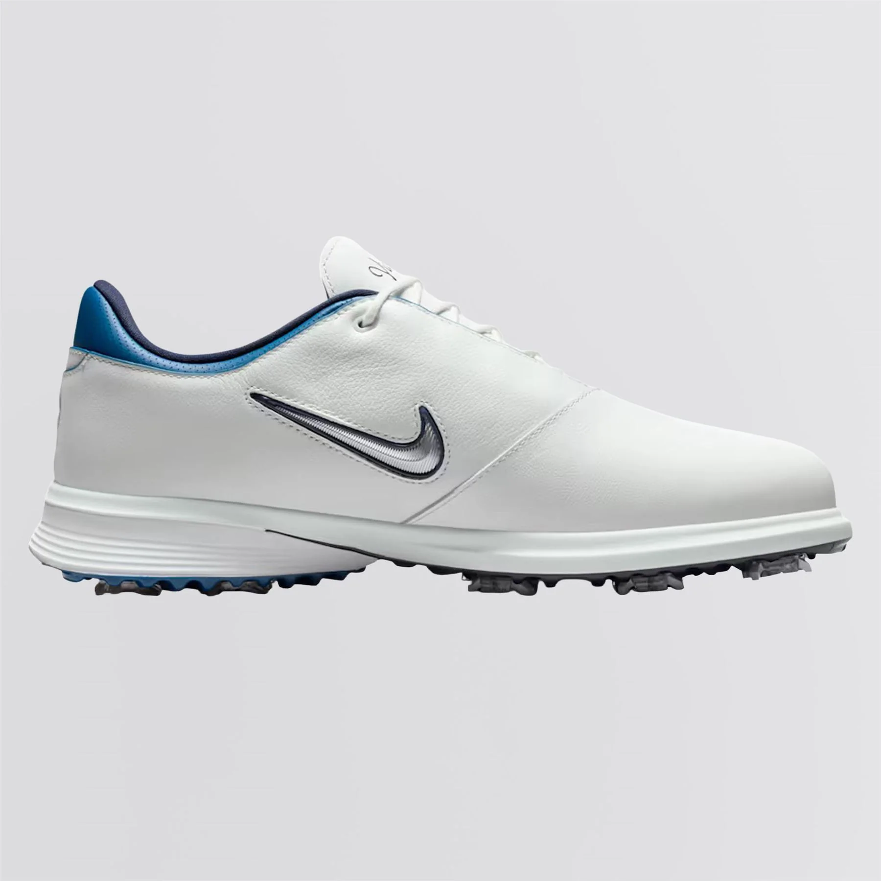 Victory Tour 4 Spiked Golf Shoes Summit White/Metallic Silver/Court Blue - Image 9