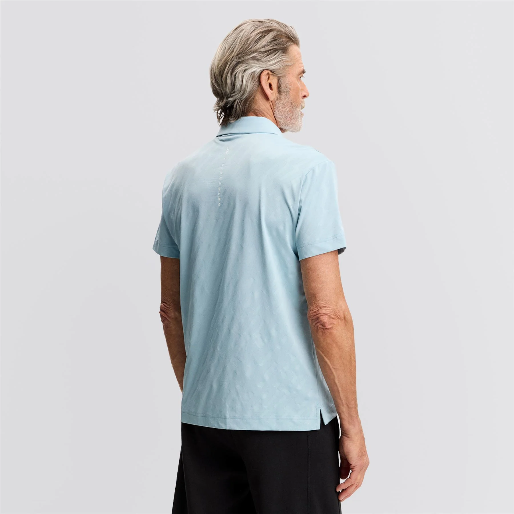 Wilhelm Mesh Jacquard Polo Forget-Me-Not - Image 2