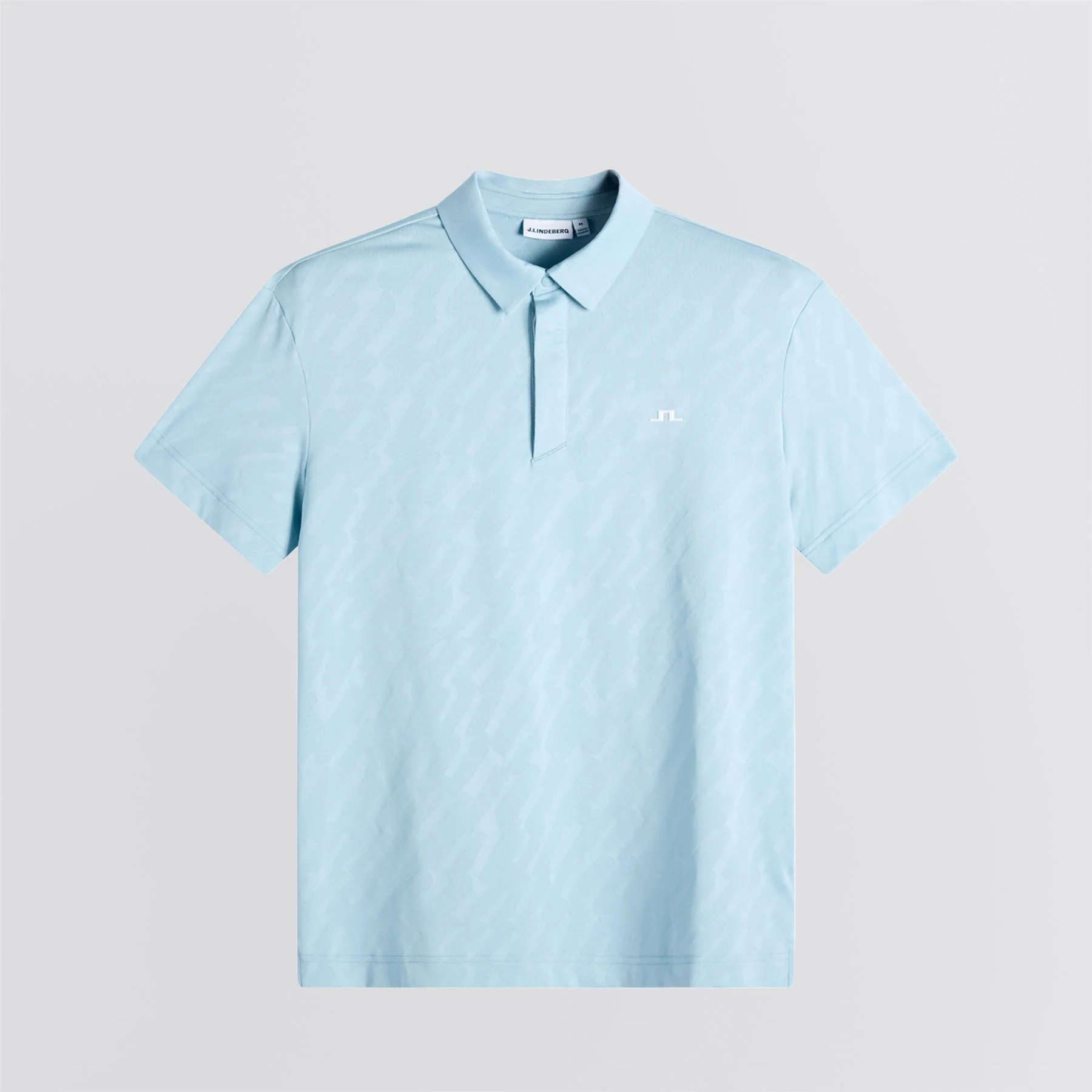 Wilhelm Mesh Jacquard Polo Forget-Me-Not - Image 6