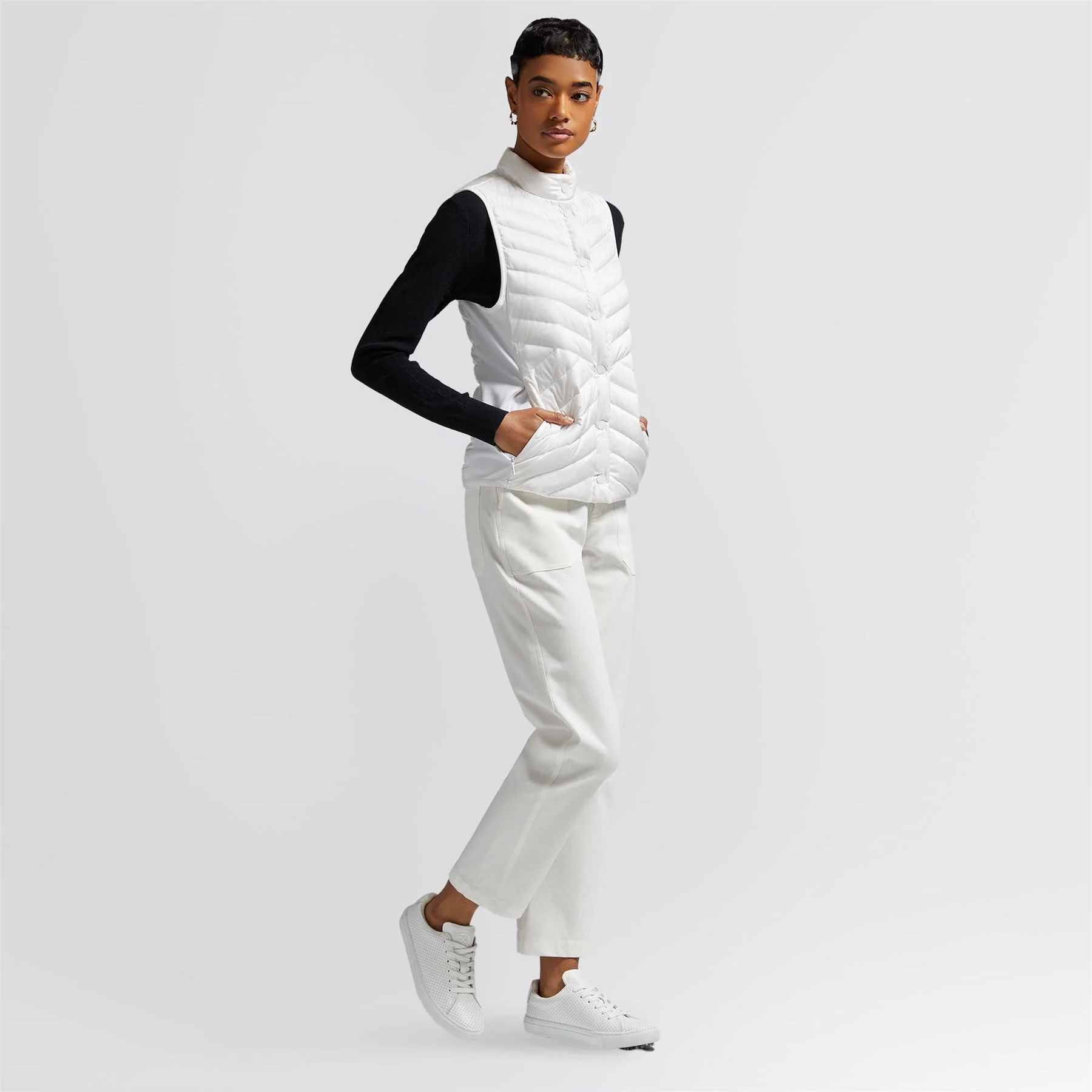 Down Quilted Taffeta Tech Gilet Snow - Image 3