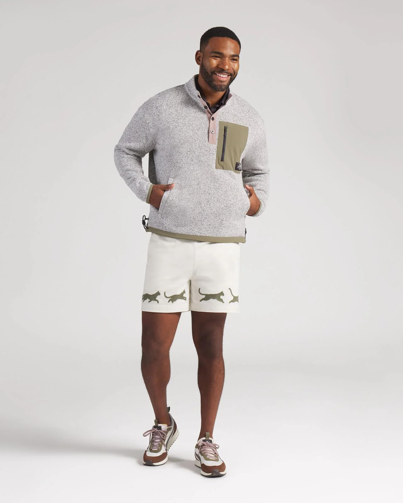 x GGNC Quarter Zip Warm White Heather - Image 3