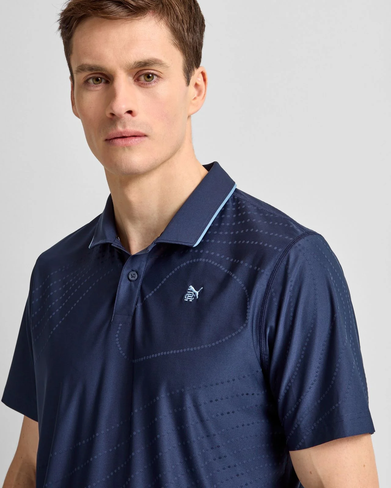 x RC Jacquard Polo Deep Navy - Image 5